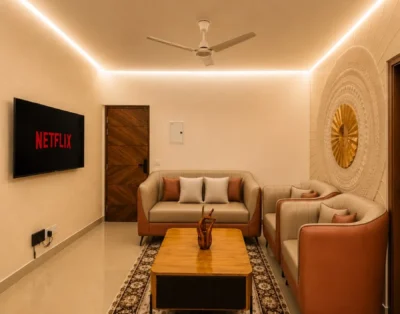 2BHK Serviced Apartment with City View, Modular Kitchen & Smart TV